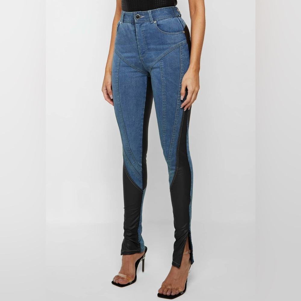 Leather Contour Skinny Jeans US 4